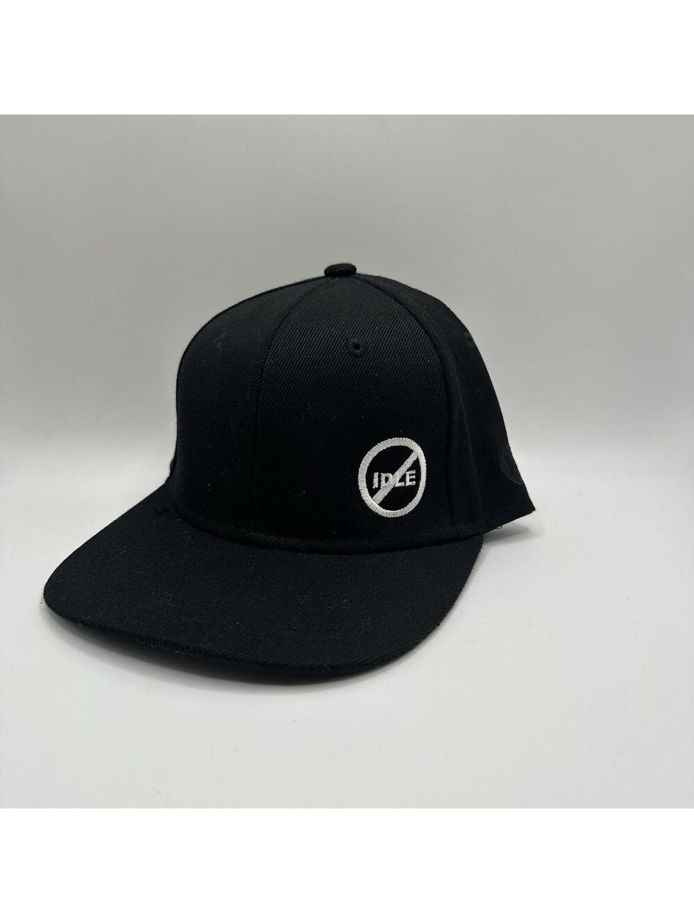 Mammoth Headwear No Idle Black Snapback Hat One Size Fits Big